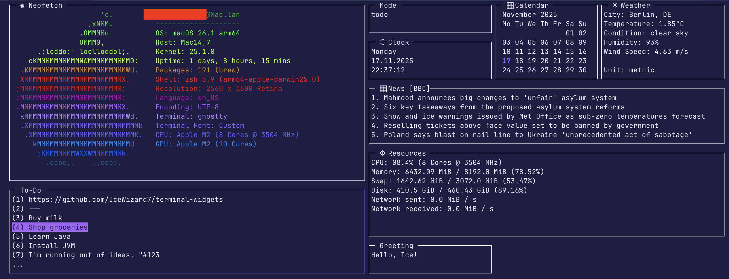 Example Image of Terminal Widgets